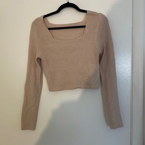 TAN CROPPED SWEATER
